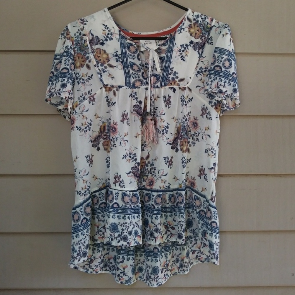Floral boho blouse